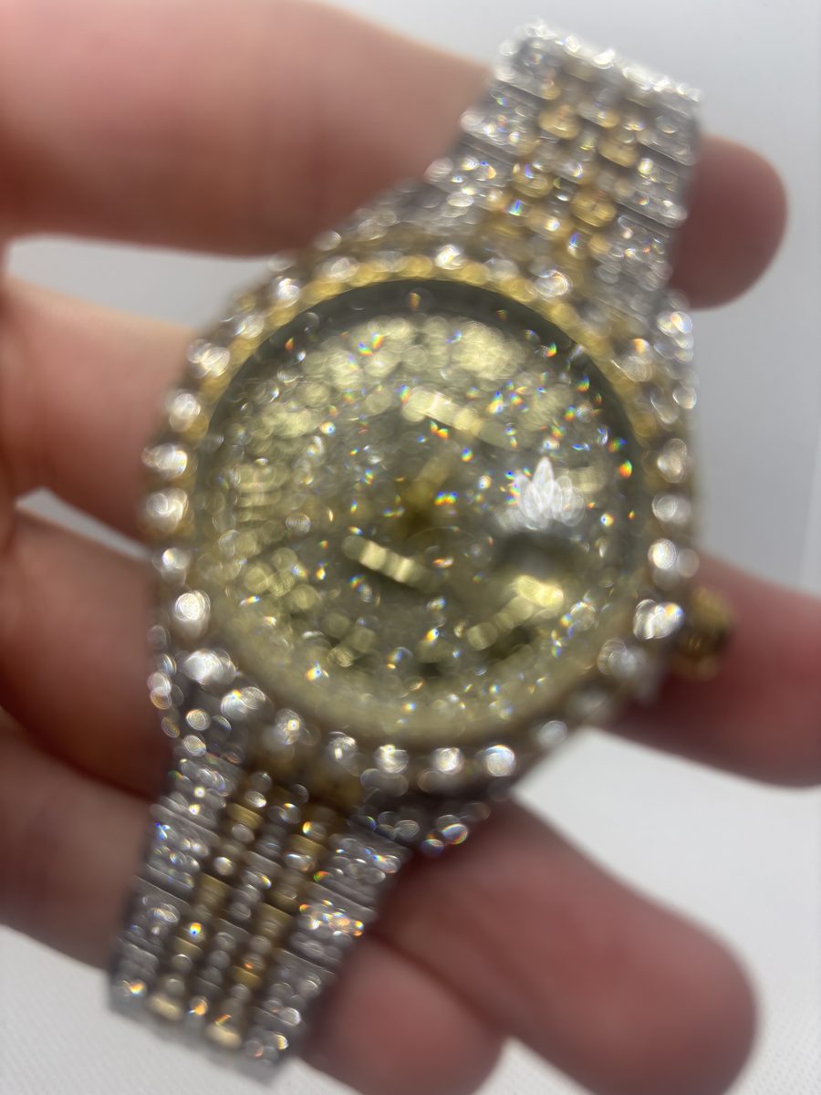 Rolex Iced Two-Tone Round — Gold & Silver