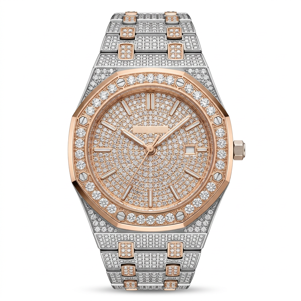 Rose Gold & Silver 42mm Bussdown Watch product photo