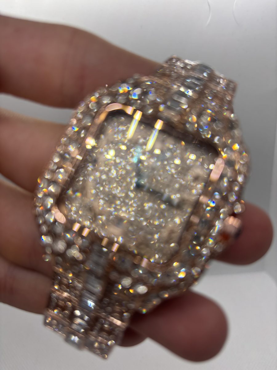 Iced Square 42 — Rose Gold, Arab Dial