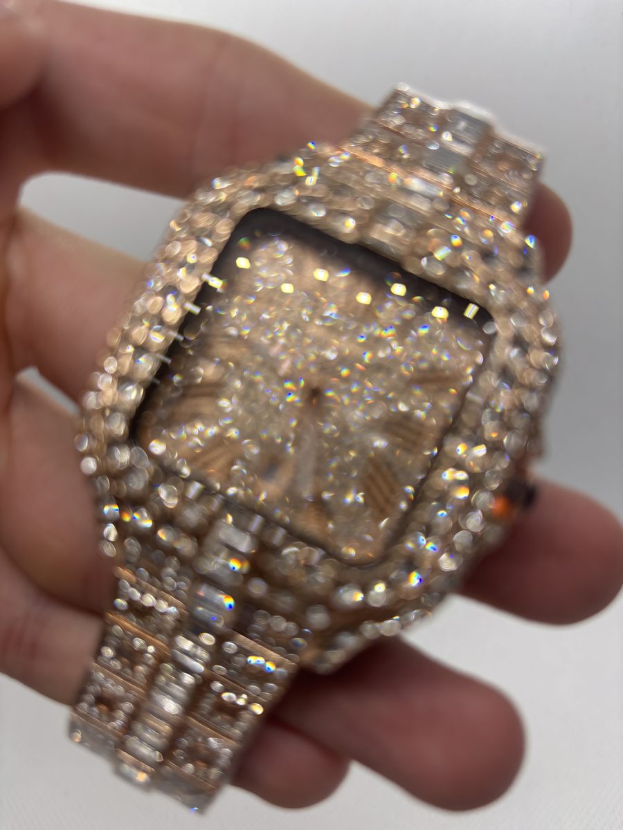 Iced Square 42 — Rose Gold, Roman Dial