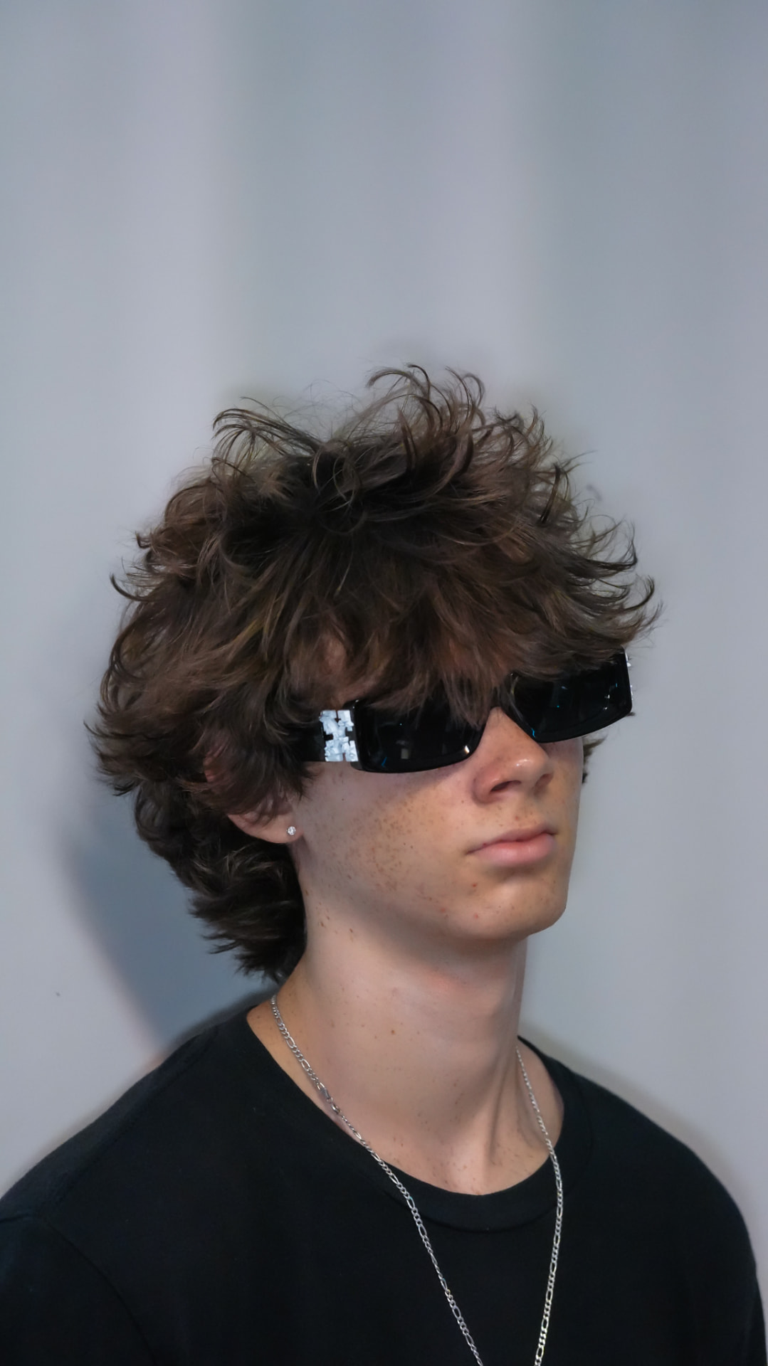 Model wearing Off-White designer sunglasses